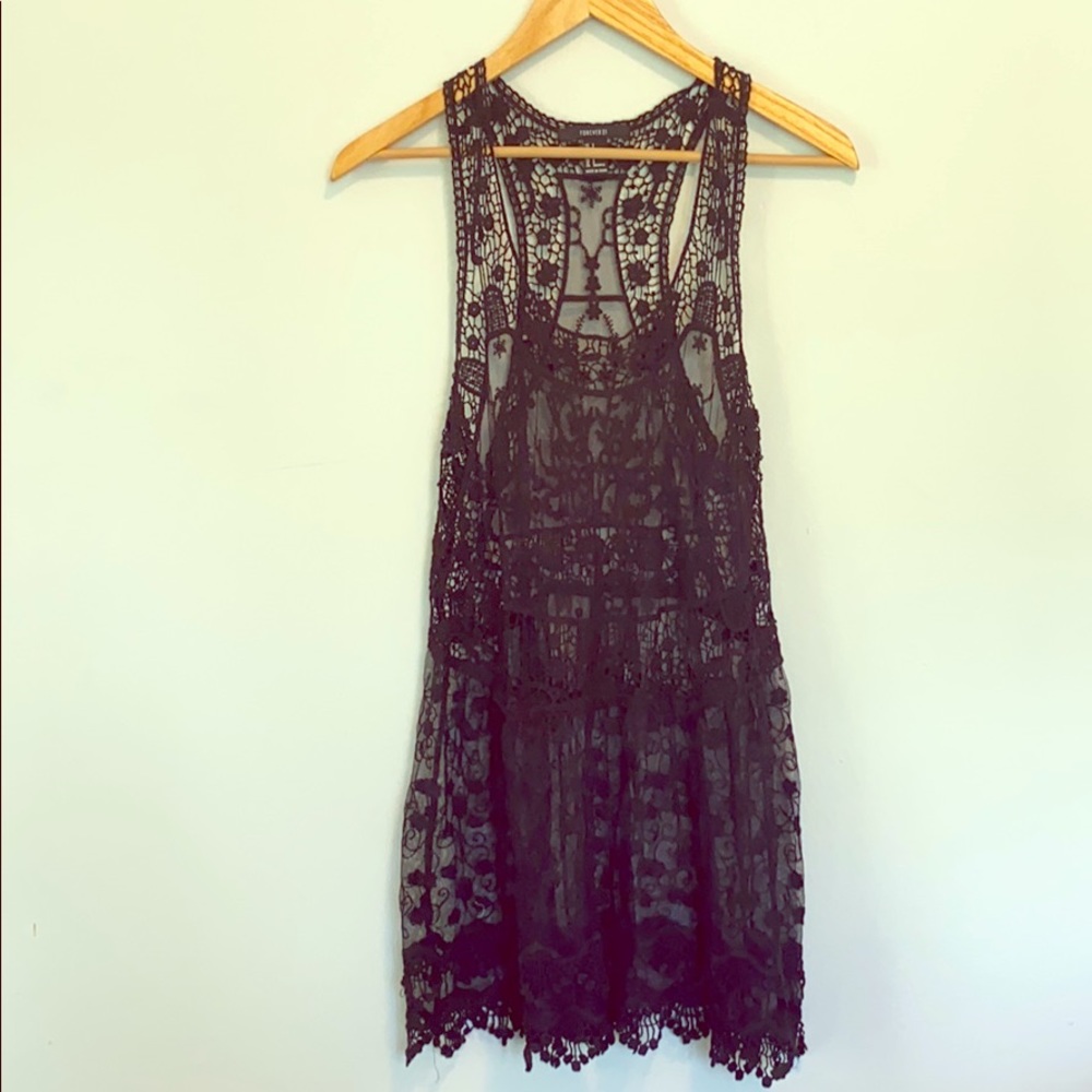 Black all lace dress overlay